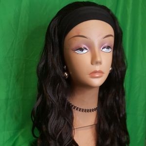 NEW Headband Wig w/Human Hair Mix Color #1B - 18